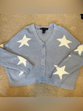 Polly & Esther Blue Cardigan with White Stars